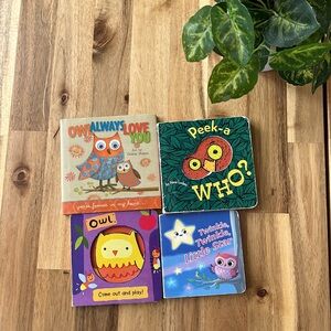 Owls Lover Baby Books! Hardboard Hardcover Book Lot